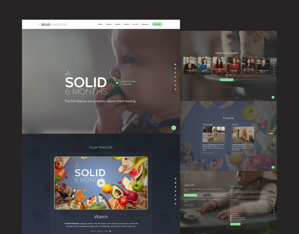 A Solid Six Months website pages mockup